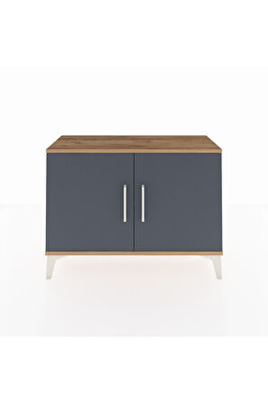Arges Şifonyer Tek Raflı 2 Kapaklı 88x30x64 Çam-Antrasit
