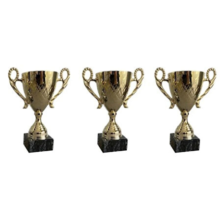 AYYILDIZ BAYRAKÇILIK Ödül Kupası Set032 19cm. Sarı 3 Adet Takım