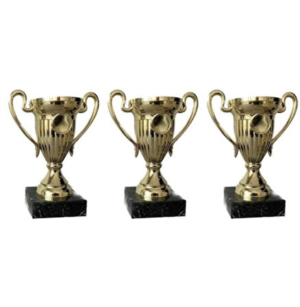 AYYILDIZ BAYRAKÇILIK Ödül Kupası Set033T 18 Cm. Sarı 3 Adet Takım