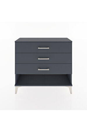 Arges Şifonyer 3 Çekmeceli 88x30x80 Antrasit-Antrasit