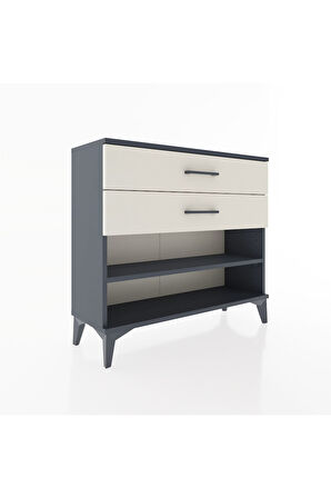 Arges Şifonyer Tek Raflı 2 Çekmeceli 88x30x80 Antrasit-Aytaşı