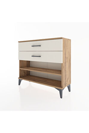 Arges Şifonyer Tek Raflı 2 Çekmeceli 88x30x80 Çam-Aytaşı
