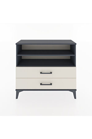 Arges Şifonyer 2 Raflı 2 Çekmeceli 88x30x80 Antrasit-Aytaşı