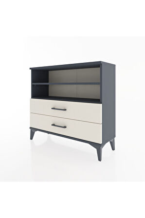 Arges Şifonyer 2 Raflı 2 Çekmeceli 88x30x80 Antrasit-Aytaşı