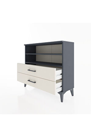 Arges Şifonyer 2 Raflı 2 Çekmeceli 88x30x80 Antrasit-Aytaşı