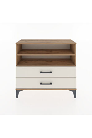 Arges Şifonyer 2 Raflı 2 Çekmeceli 88x30x80 Çam-Aytaşı