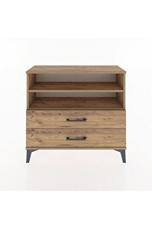 Arges Şifonyer 2 Raflı 2 Çekmeceli 88x30x80 Çam-Çam