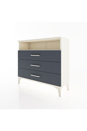 Arges Şifonyer Tek Raflı 3 Çekmeceli 88x30x80 Aytaşı-Antrasit