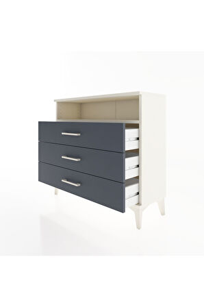 Arges Şifonyer Tek Raflı 3 Çekmeceli 88x30x80 Aytaşı-Antrasit
