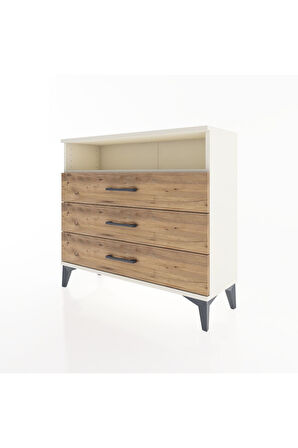 Arges Şifonyer Tek Raflı 3 Çekmeceli 88x30x80 Aytaşı-Çam