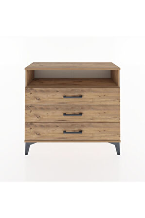 Arges Şifonyer Tek Raflı 3 Çekmeceli 88x30x80 Çam-Çam