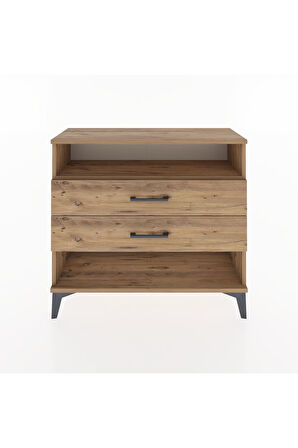 Arges Şifonyer Tek Raflı 2 Çekmeceli 88x30x80 Çam-Çam