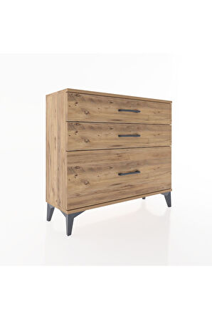 Arges Şifonyer 3 Çekmeceli 88x30x80 Çam-Çam