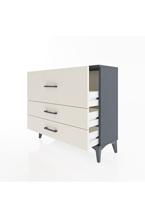 Arges Şifonyer 3 Çekmeceli 88x30x80 Antrasit-Aytaşı