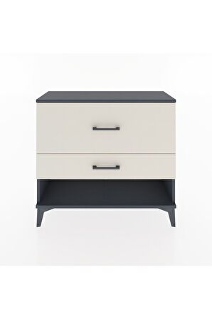 Arges Şifonyer 2 Çekmeceli 88x30x80 Antrasit-Aytaşı