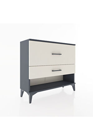 Arges Şifonyer 2 Çekmeceli 88x30x80 Antrasit-Aytaşı