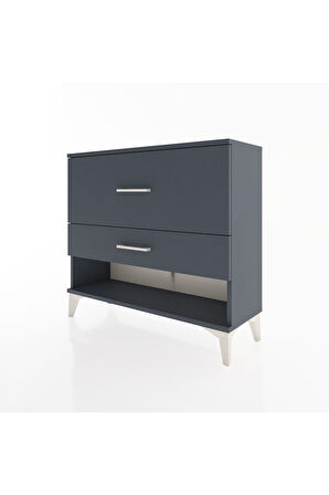 Arges Şifonyer 2 Çekmeceli 88x30x80 Antrasit-Antrasit