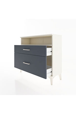 Arges Şifonyer Tek Raflı 2 Çekmeceli 88x30x80 Aytaşı-Antrasit