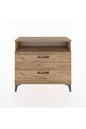 Arges Şifonyer Tek Raflı 2 Çekmeceli 88x30x80 Çam-Çam