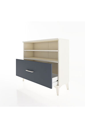 Arges Şifonyer 2 Raflı Tek Çekmeceli 88x30x80 Aytaşı-Antrasit