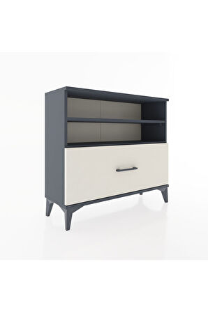 Arges Şifonyer 2 Raflı Tek Çekmeceli 88x30x80 Antrasit-Aytaşı