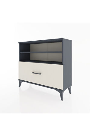 Arges Şifonyer 2 Raflı Tek Çekmeceli 88x30x80 Antrasit-Aytaşı