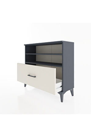 Arges Şifonyer 2 Raflı Tek Çekmeceli 88x30x80 Antrasit-Aytaşı