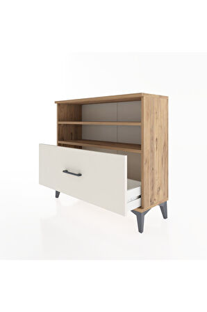 Arges Şifonyer 2 Raflı Tek Çekmeceli 88x30x80 Çam-Aytaşı