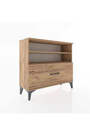 Arges Şifonyer 2 Raflı Tek Çekmeceli 88x30x80 Çam-Çam