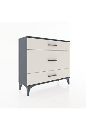 Arges Şifonyer 3 Çekmeceli 88x30x80 Antrasit-Aytaşı