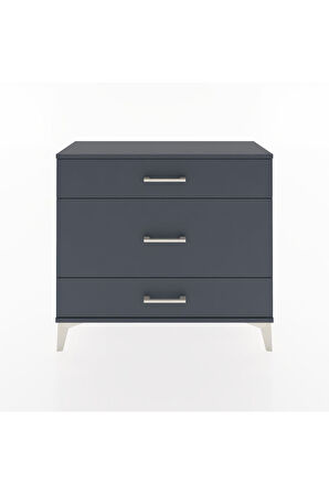 Arges Şifonyer 3 Çekmeceli 88x30x80 Antrasit-Antrasit