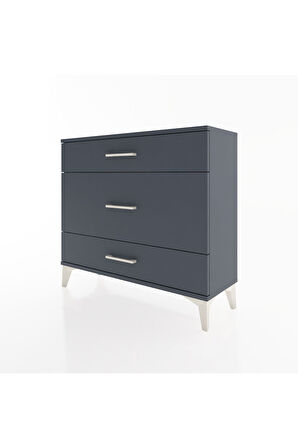 Arges Şifonyer 3 Çekmeceli 88x30x80 Antrasit-Antrasit