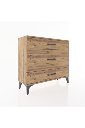Arges Şifonyer 3 Çekmeceli 88x30x80 Çam-Çam