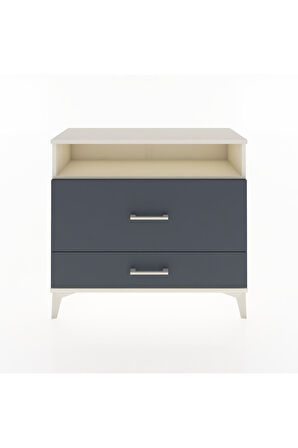 Arges Şifonyer Tek Raflı 2 Çekmeceli 88x30x80 Aytaşı-Antrasit