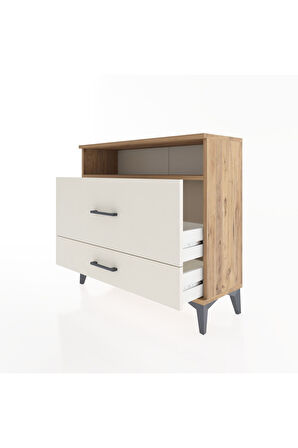 Arges Şifonyer Tek Raflı 2 Çekmeceli 88x30x80 Çam-Aytaşı