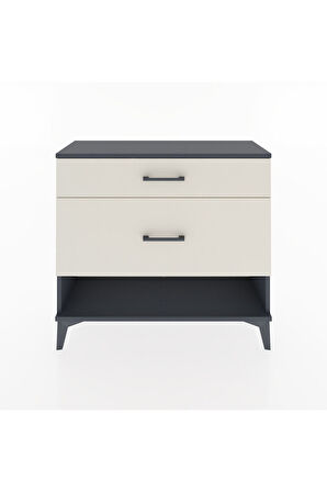 Arges Şifonyer 2 Çekmeceli 88x30x80 Antrasit-Aytaşı