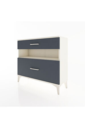 Arges Şifonyer Tek Raflı 2 Çekmeceli 88x30x80 Aytaşı-Antrasit