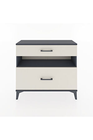 Arges Şifonyer Tek Raflı 2 Çekmeceli 88x30x80 Antrasit-Aytaşı