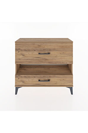 Arges Şifonyer Tek Raflı 2 Çekmeceli 88x30x80 Çam-Çam