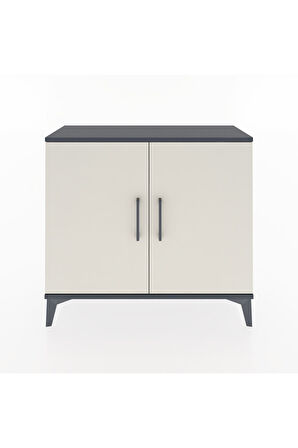 Arges Şifonyer 2 Raflı 2 Kapaklı 88x30x80 Antrasit-Aytaşı