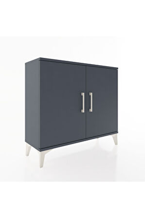 Arges Şifonyer 2 Raflı 2 Kapaklı 88x30x80 Antrasit-Antrasit