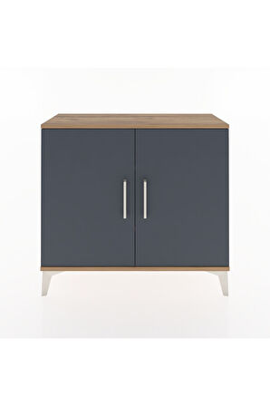 Arges Şifonyer 2 Raflı 2 Kapaklı 88x30x80 Çam-Antrasit