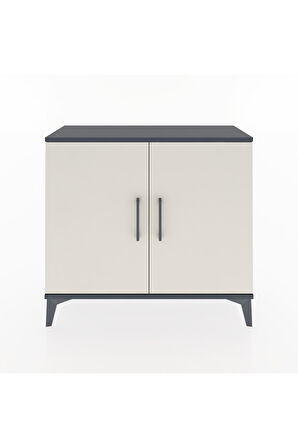 Arges Şifonyer Tek Raflı 2 Kapaklı 88x30x80 Antrasit-Aytaşı