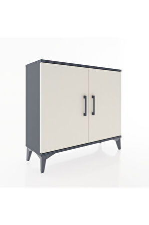 Arges Şifonyer Tek Raflı 2 Kapaklı 88x30x80 Antrasit-Aytaşı