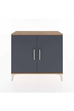 Arges Şifonyer Tek Raflı 2 Kapaklı 88x30x80 Çam-Antrasit