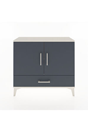 Arges Şifonyer 2 Raflı Tek Çekmeceli 2 Kapaklı 88x30x80 Aytaşı-Antrasit