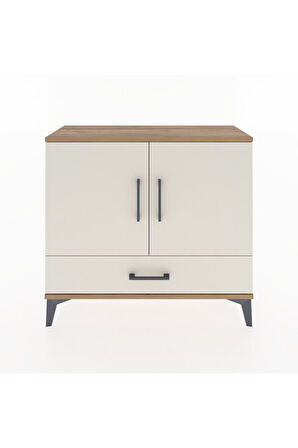 Arges Şifonyer 2 Raflı Tek Çekmeceli 2 Kapaklı 88x30x80 Çam-Aytaşı