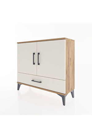 Arges Şifonyer 2 Raflı Tek Çekmeceli 2 Kapaklı 88x30x80 Çam-Aytaşı