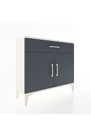 Arges Şifonyer Tek Raflı Tek Çekmeceli 2 Kapaklı 88x30x80 Aytaşı-Antrasit