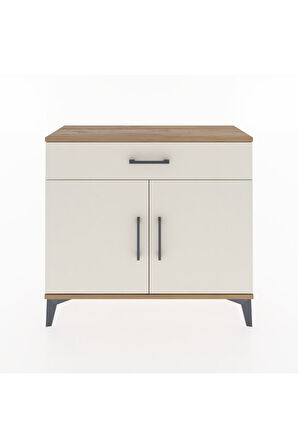 Arges Şifonyer Tek Raflı Tek Çekmeceli 2 Kapaklı 88x30x80 Çam-Aytaşı
